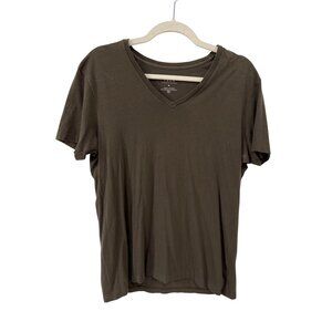 Armani Exchange T Shirt Size Medium V Neck Short Sleeve Green Cotton Essentials